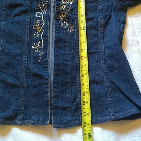 *NWOT Chico's Embroidered Denim Jacket Blazer - MATCHING JEANS LISTED SEPARATELY - Picture 7 of 8